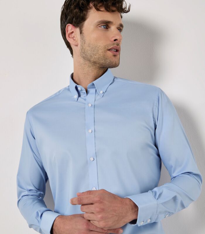 Slim Fit Long Sleeve Stretch Oxford Shirt Thumbnail