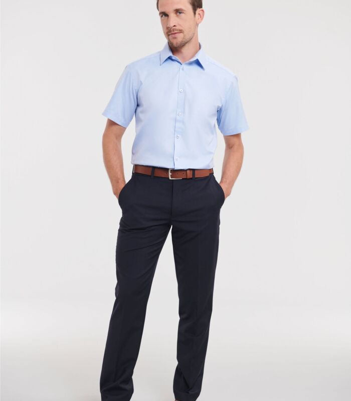 Men's Short Sleeve Tailored Herringbone Shirt Thumbnail