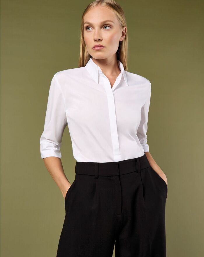 Tailored Fit 3/4 Sleeve Continental Blouse Thumbnail