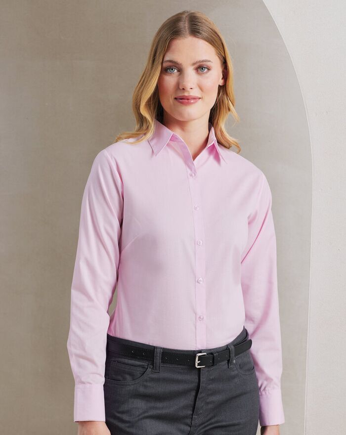 Women's poplin long sleeve blouse Thumbnail